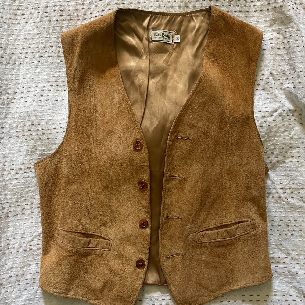 Vintage LL Bean leather suede vest